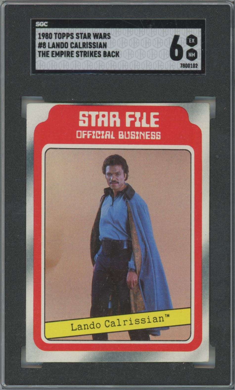 1980 Topps Star Wars Lando Calrissian #8 The Empire Strikes Back - SGC 6