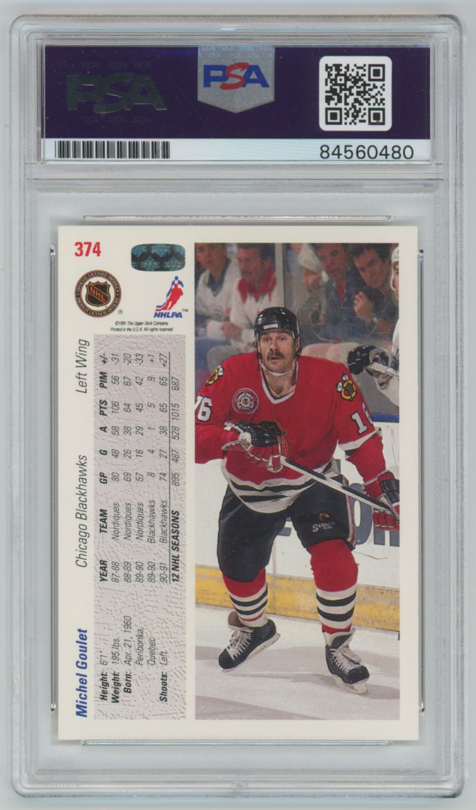 1991 Upper Deck Michel Goulet Auto - PSA/DNA Authentic