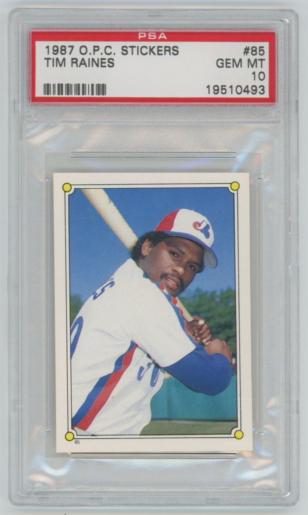 1987 O Pee Chee Stickers Tim Raines #85 - PSA 10