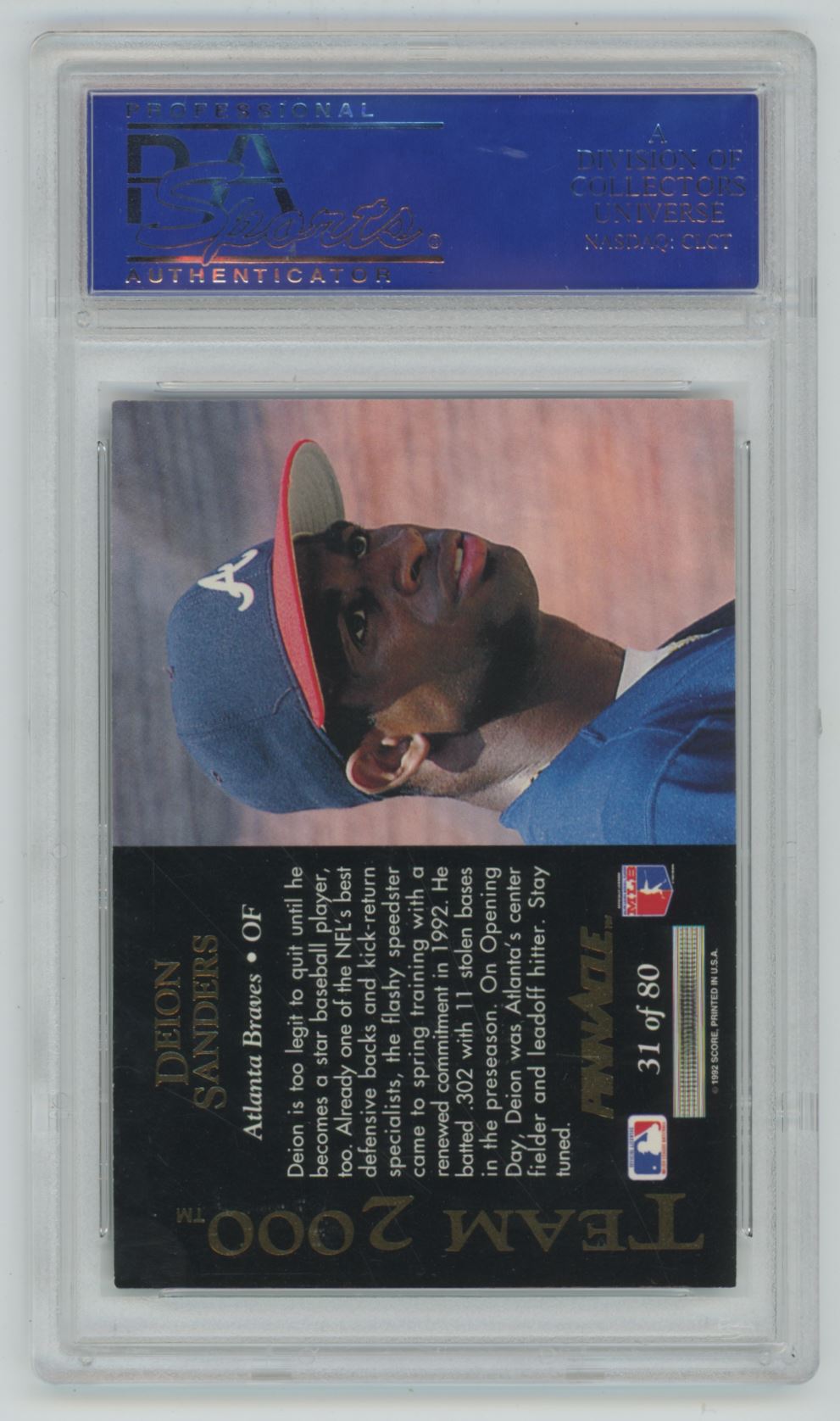 1992 Pinnacle Team 2000 Deion Sanders #31 - PSA 10
