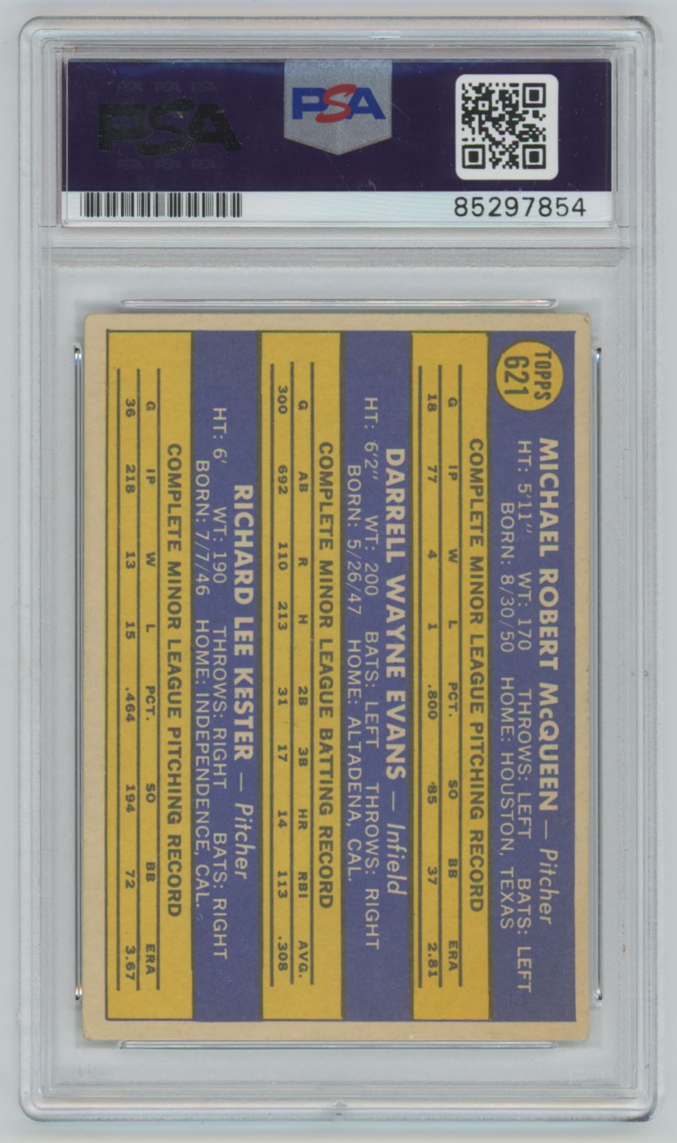 1970 Topps #621 Darrell Evans Rookie Card Auto - PSA/DNA