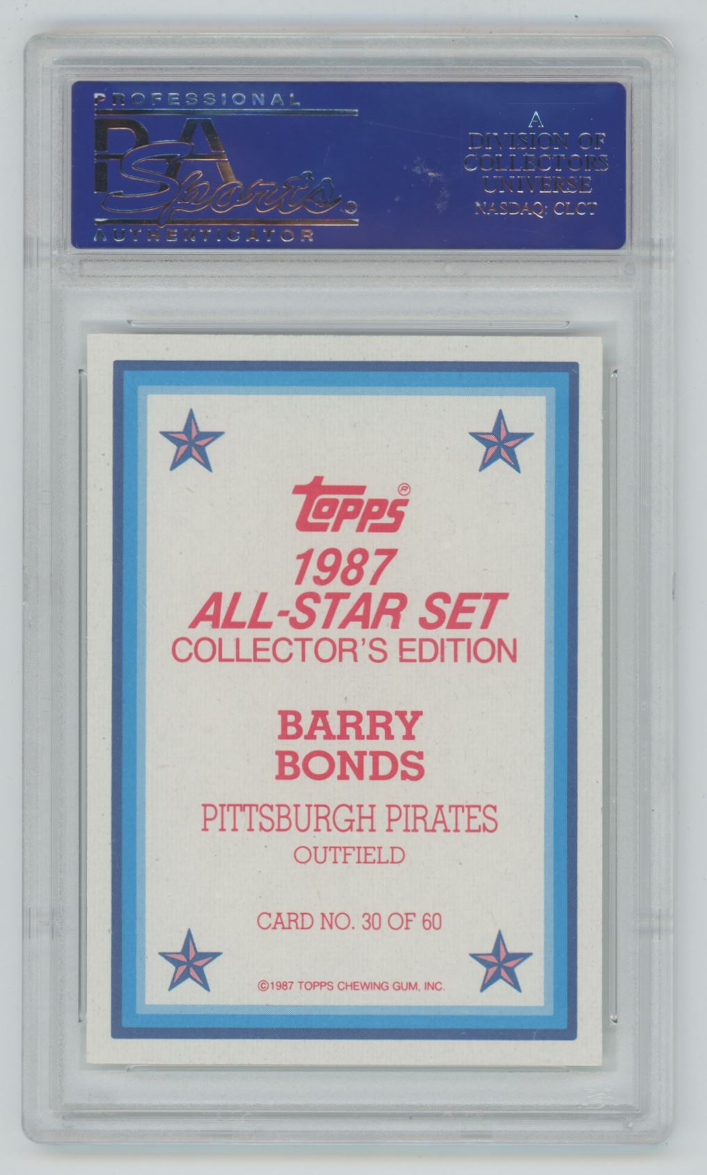 1987 Topps All-Star #30 Glossy Set of 60 - PSA 10
