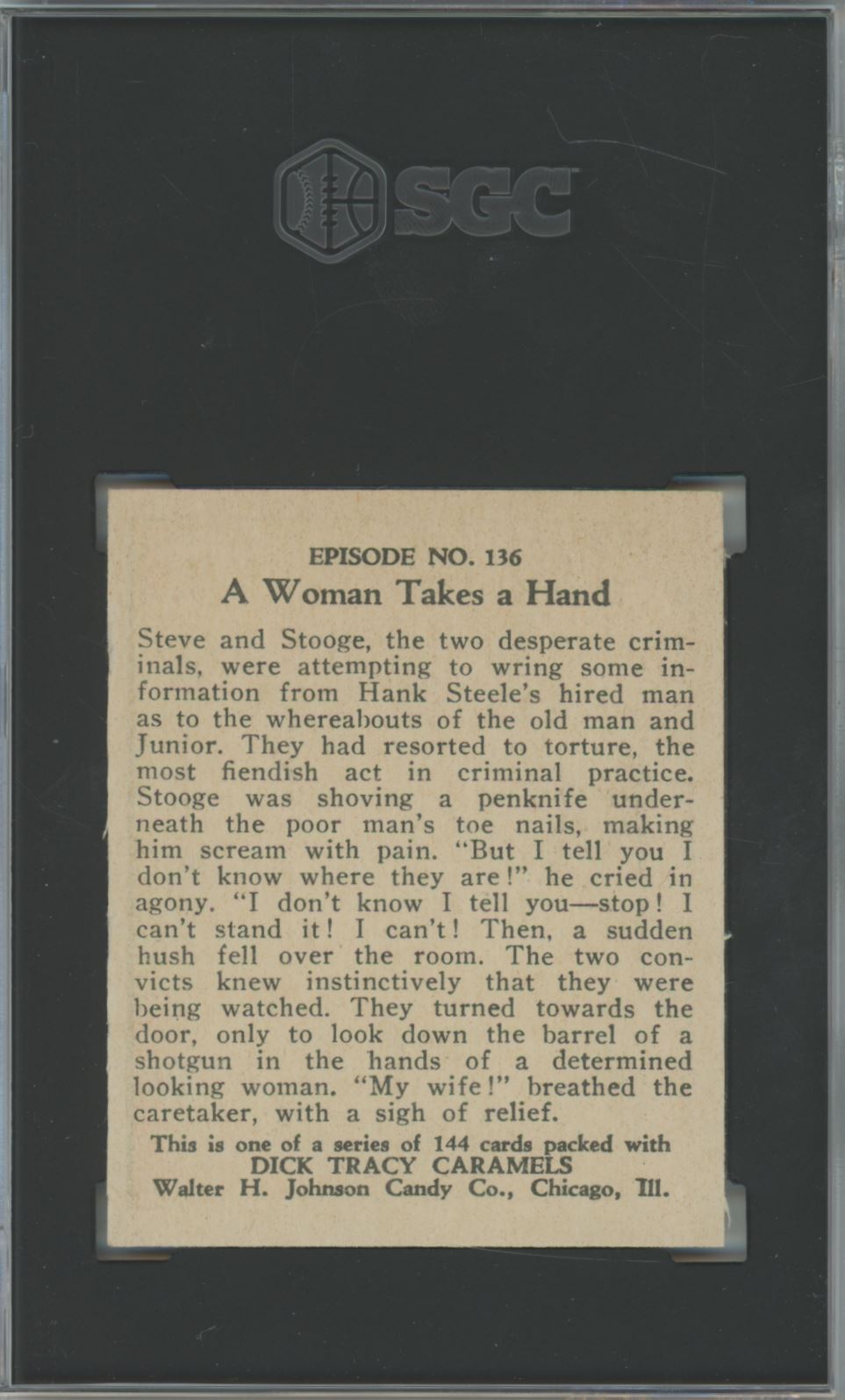 1930's Johnson Candy Co. A Woman Takes a Hand #136 Dick Tracy - SGC 7.5