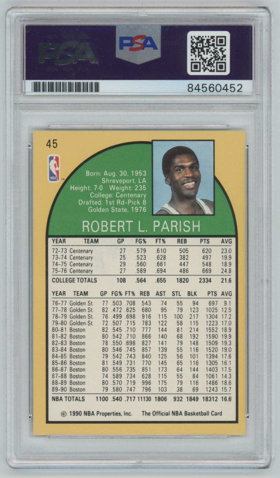 1990 NBA Hoops Robert Parish Auto - PSA/DNA Authentic