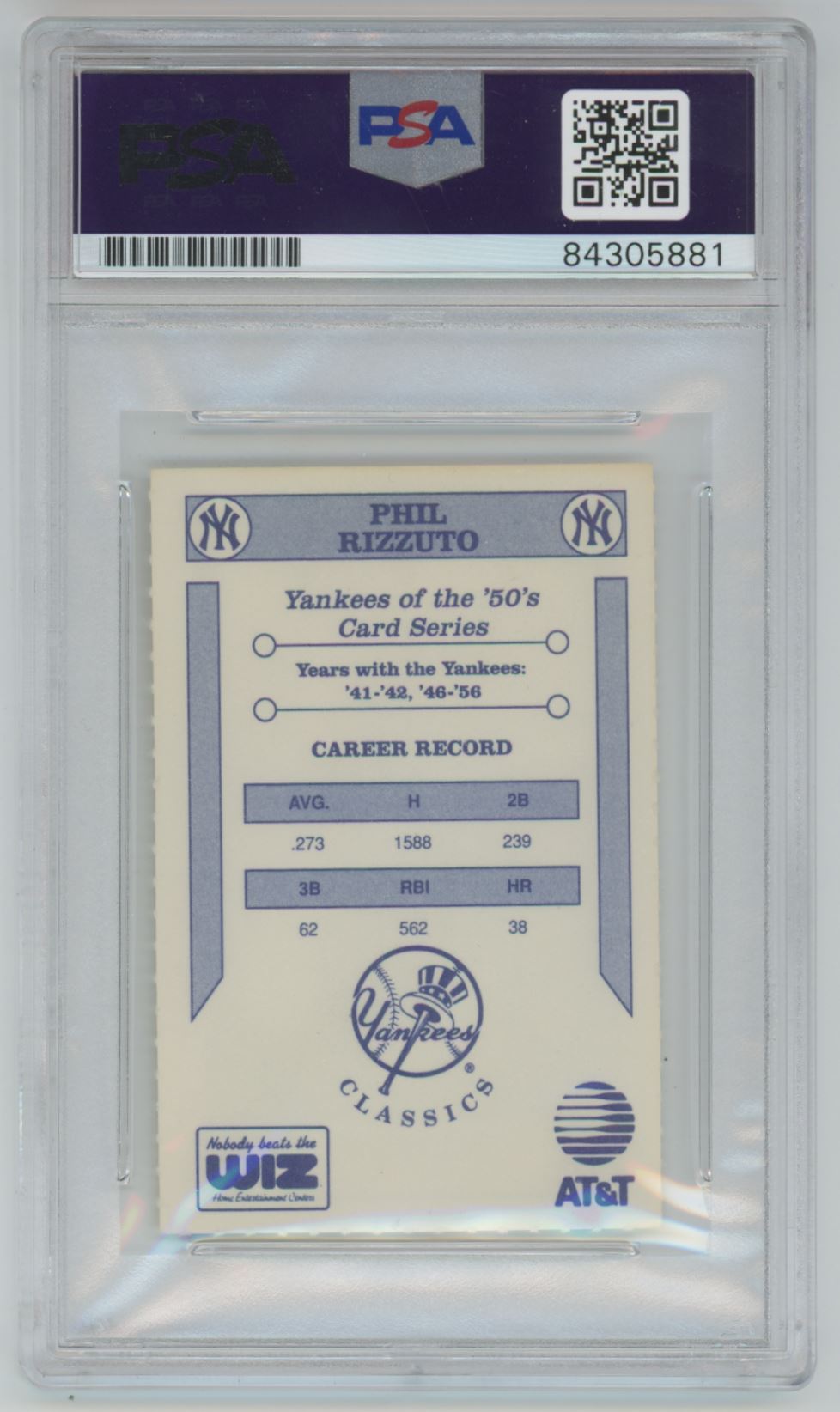 Yankees of the 50's Phil Rizzuto Auto - PSA/DNA