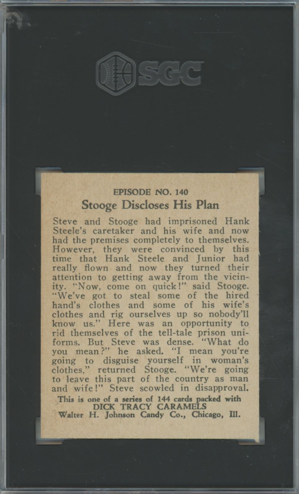 1930's Johnson Candy Co. Stooge Discloses His Plan #140 Dick Tracy - SGC 6.5