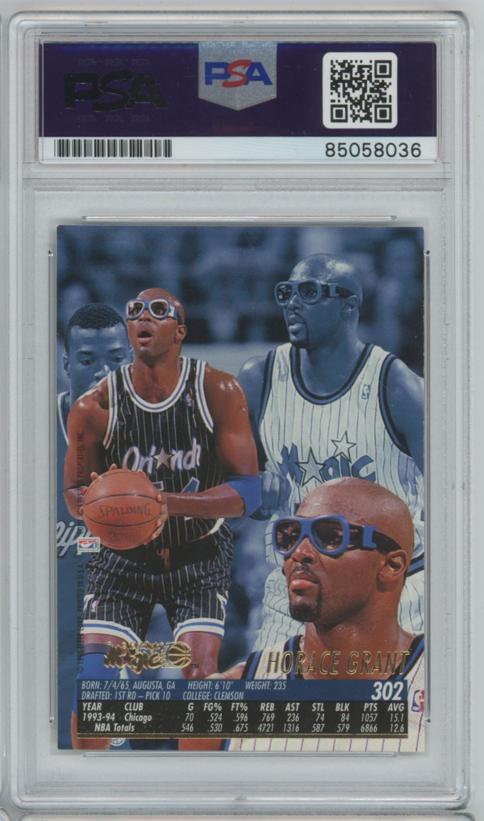 1995 Fleer Ultra Horace Grant #302 Auto - PSA/DNA