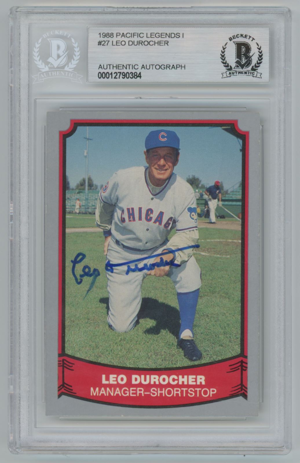 1988 Pacific Legends #27 Leo Durocher Auto - Beckett Authentic