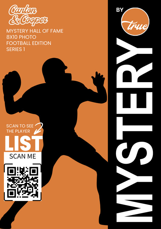 MYSTERY FOOTBALL HALL OF FAMER 8X10 PHOTO - CANTON & COOPER SERIES