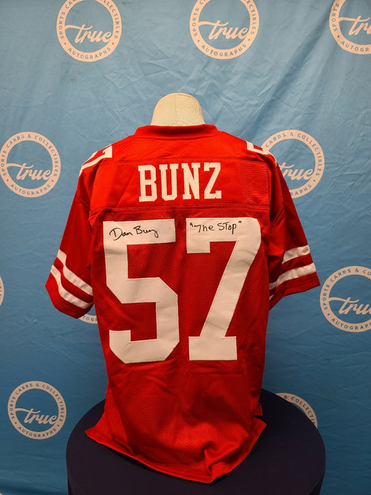 DAN BUNZ CUSTOM AUTOGRAPHED RED JERSEY WITH INSCRIPTION