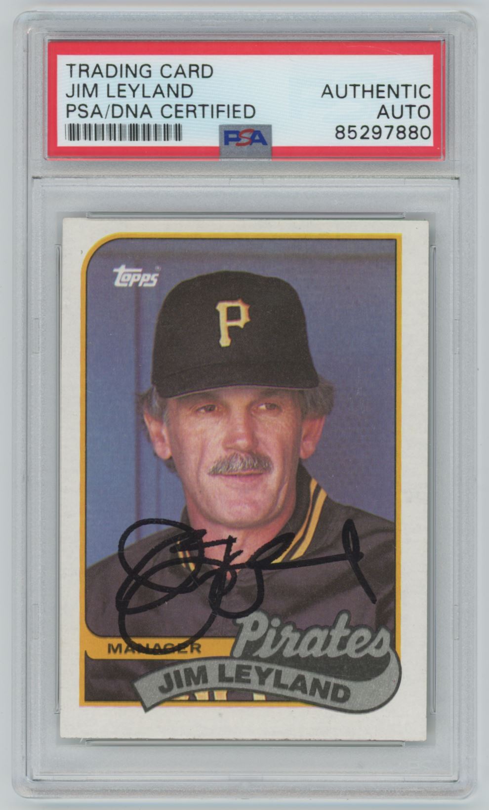 1989 Topps Jim Leyland Auto - PSA/DNA Authentic