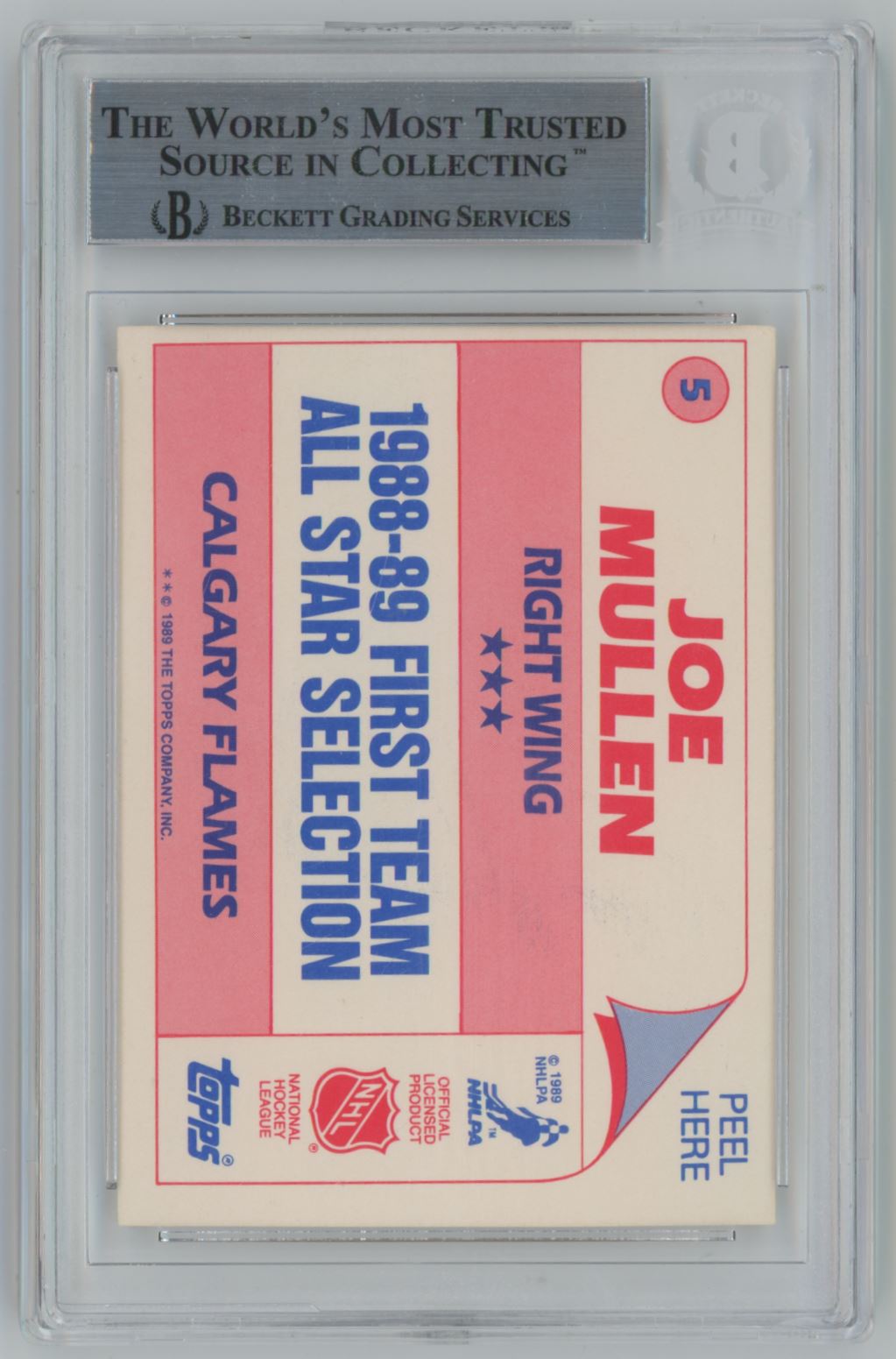 1989 Topps Sticker Inserts Joe Mullen Auto - Beckett Authentic