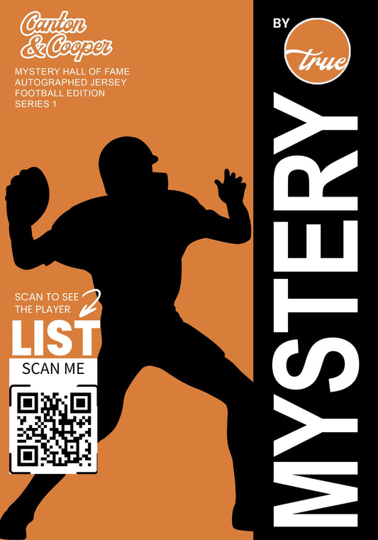 MYSTERY FOOTBALL HALL OF FAMER AUTOGRAPHED JERSEY - CANTON & COOPER SERIES