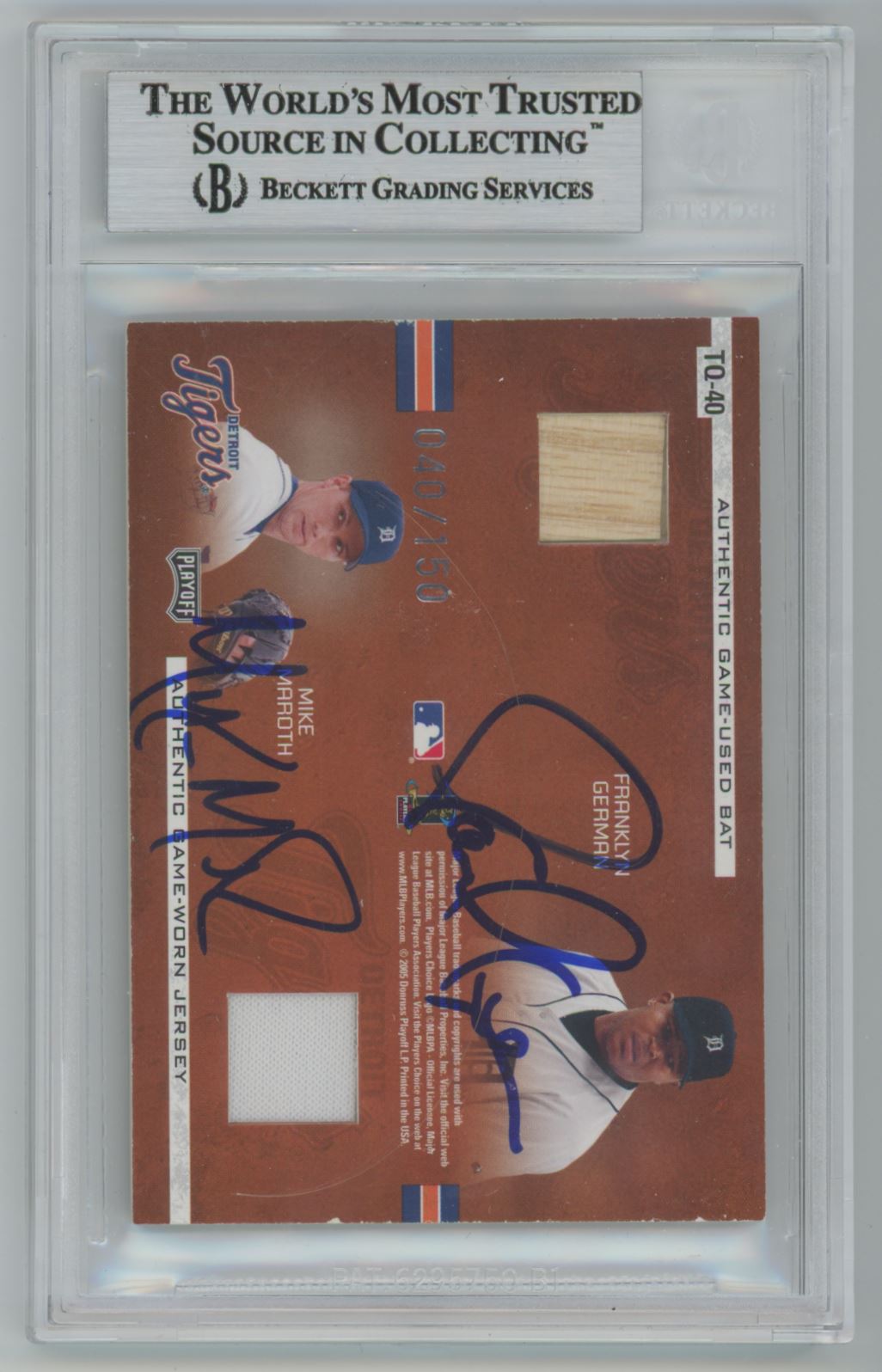 2005 Absolute Team Quads Bobby Higginson, Craig Monroe, Franklyn German, Mike Marroth Auto - Beckett Authentic