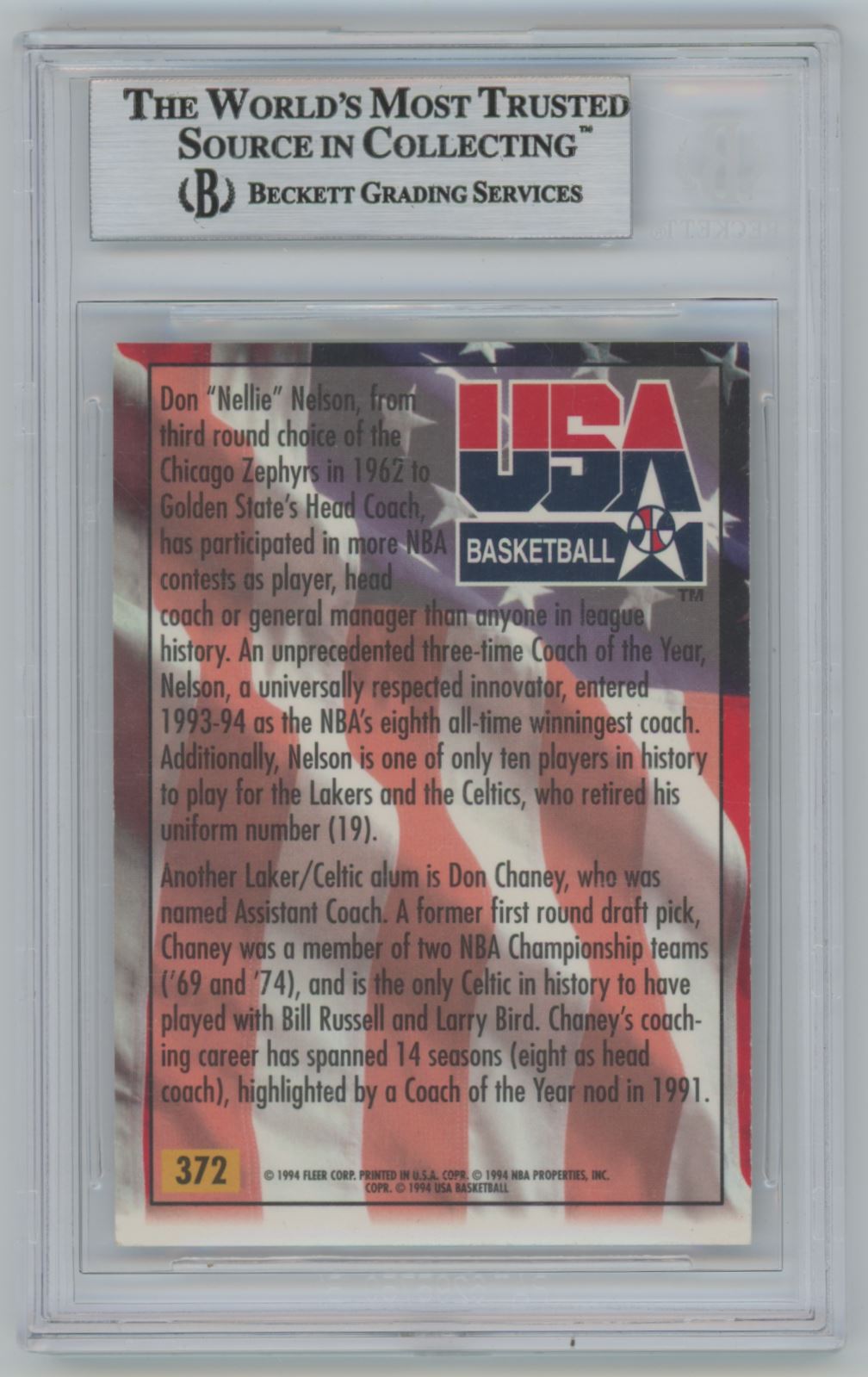 1993-94 Fleer Ultra Don Nelson & Don Chaney Team USA Basketball Auto - Beckett Authentic