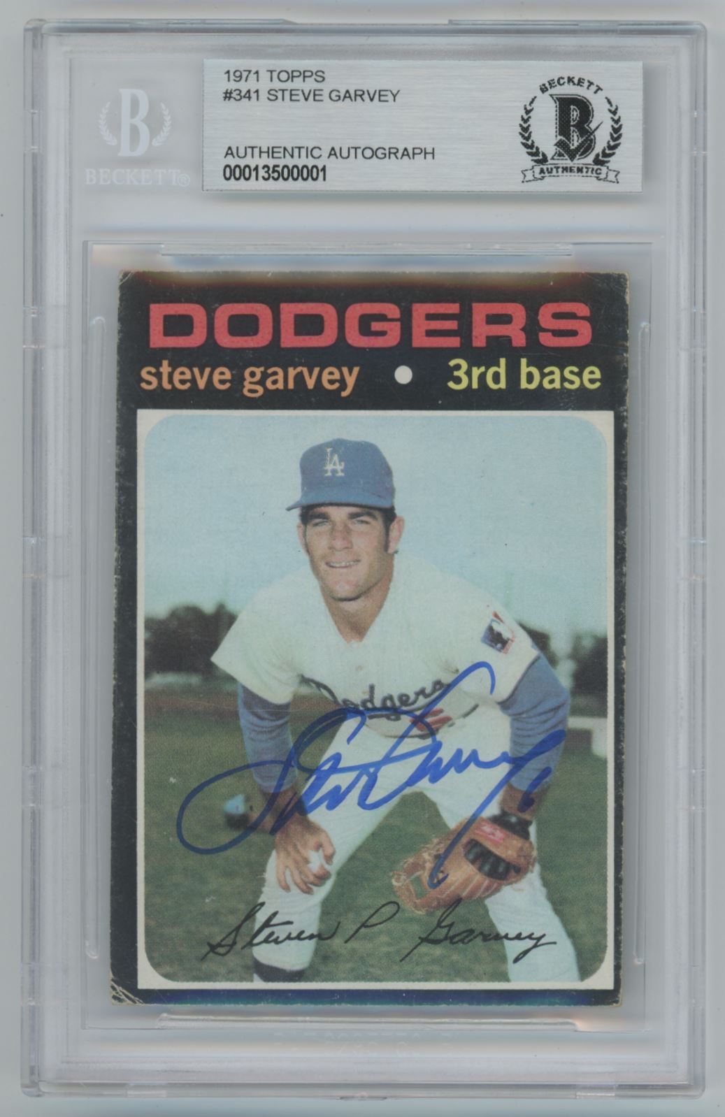 1971 Topps Steve Garvey #341 Auto ROOKIE CARD - Beckett Authentic (0001)