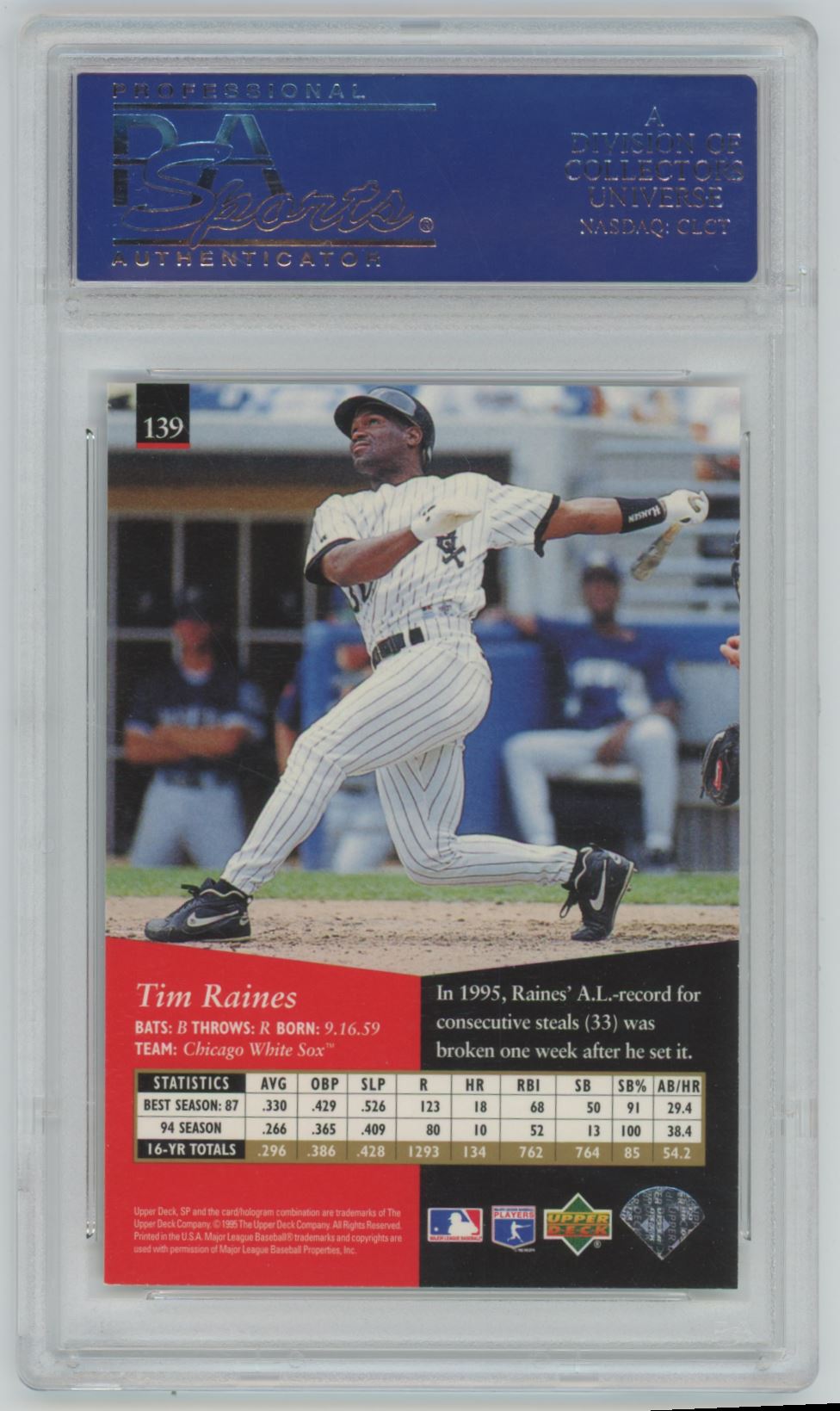 1995 SP Tim Raines Silver #139 - PSA 10