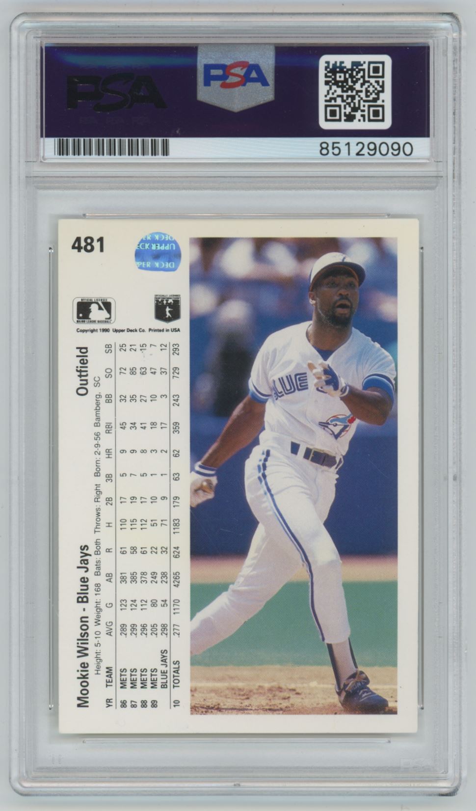 1990 Upper Deck Mookie Wilson Auto - PSA/DNA