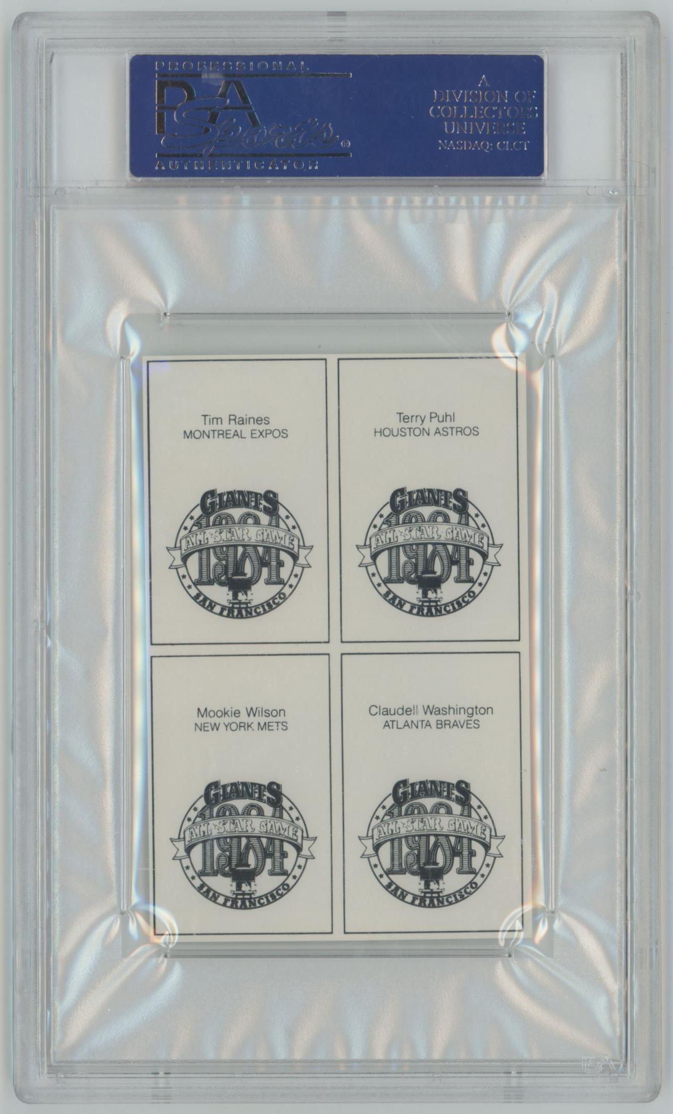 1983 All Star Games Program Insert Tim Raines, Terry Puhl, Mookie Wilson, Claudell Washington - PSA 10