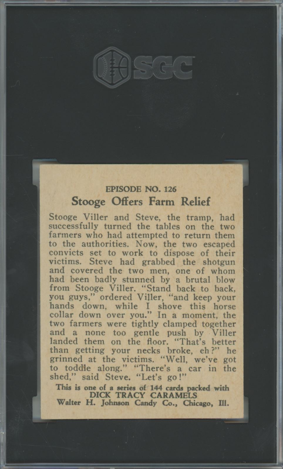 1930's Johnson Candy Co. Stooge Offers Farm Relief #126 Dick Tracy - SGC 4