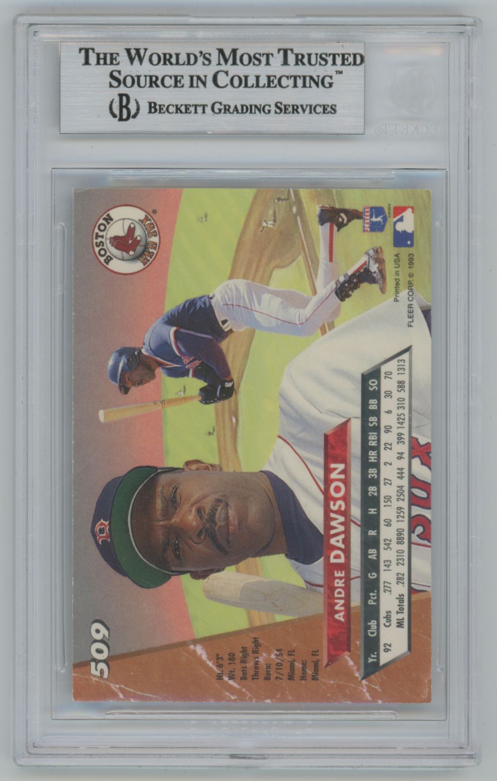 1993 Fleer Ultra Andre Dawson #509 Auto - Beckett Authentic