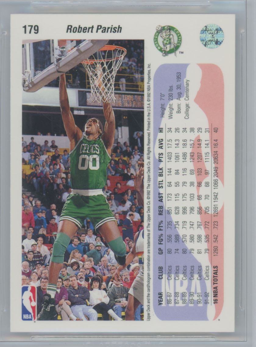 1992-93 Upper Deck Robert Parish Auto - Beckett Authentic