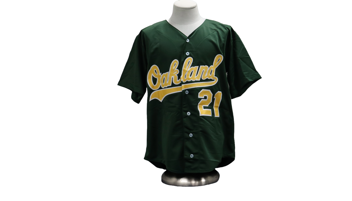 RUBEN SIERRA CUSTOM AUTOGRAPHED GREEN JERSEY (JSA)