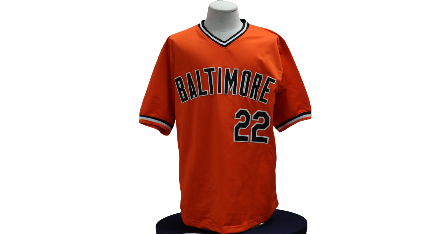 JIM PALMER CUSTOM AUTOGRAPHED ORANGE JERSEY (JSA)