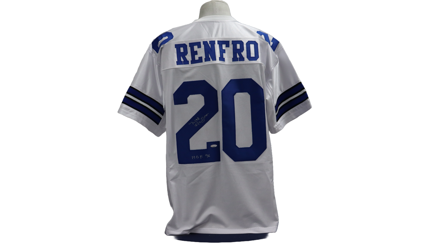 MEL RENFRO CUSTOM AUTOGRAPHED WHITE JERSEY (JSA)