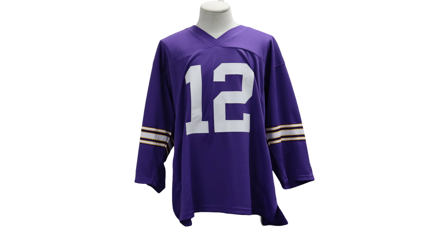 JOE KAPP CUSTOM AUTOGRAPHED PURPLE JERSEY (BSA)