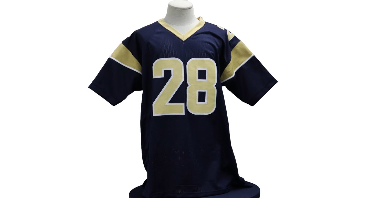 MARSHALL FAULK CUSTOM AUTOGRAPHED BLUE JERSEY (BECKETT)