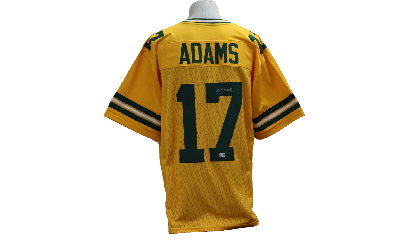 DAVANTE ADAMS CUSTOM AUTOGRAPHED YELLOW JERSEY (BECKETT)