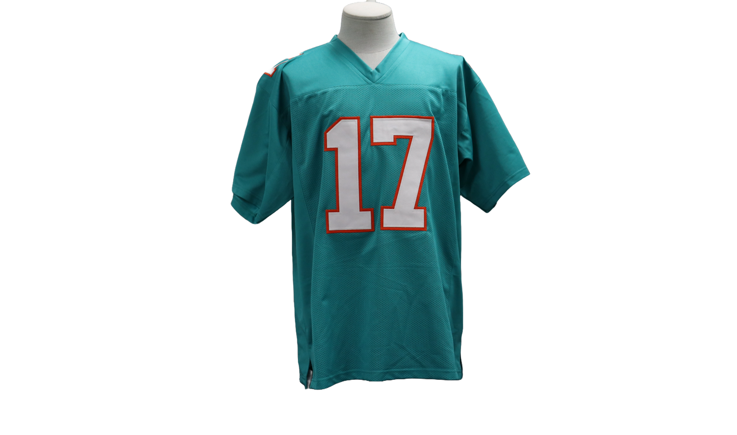 JAYLEN WADDLE CUSTOM AUTOGRAPHED AQUA GREEN JERSEY (BECKETT)