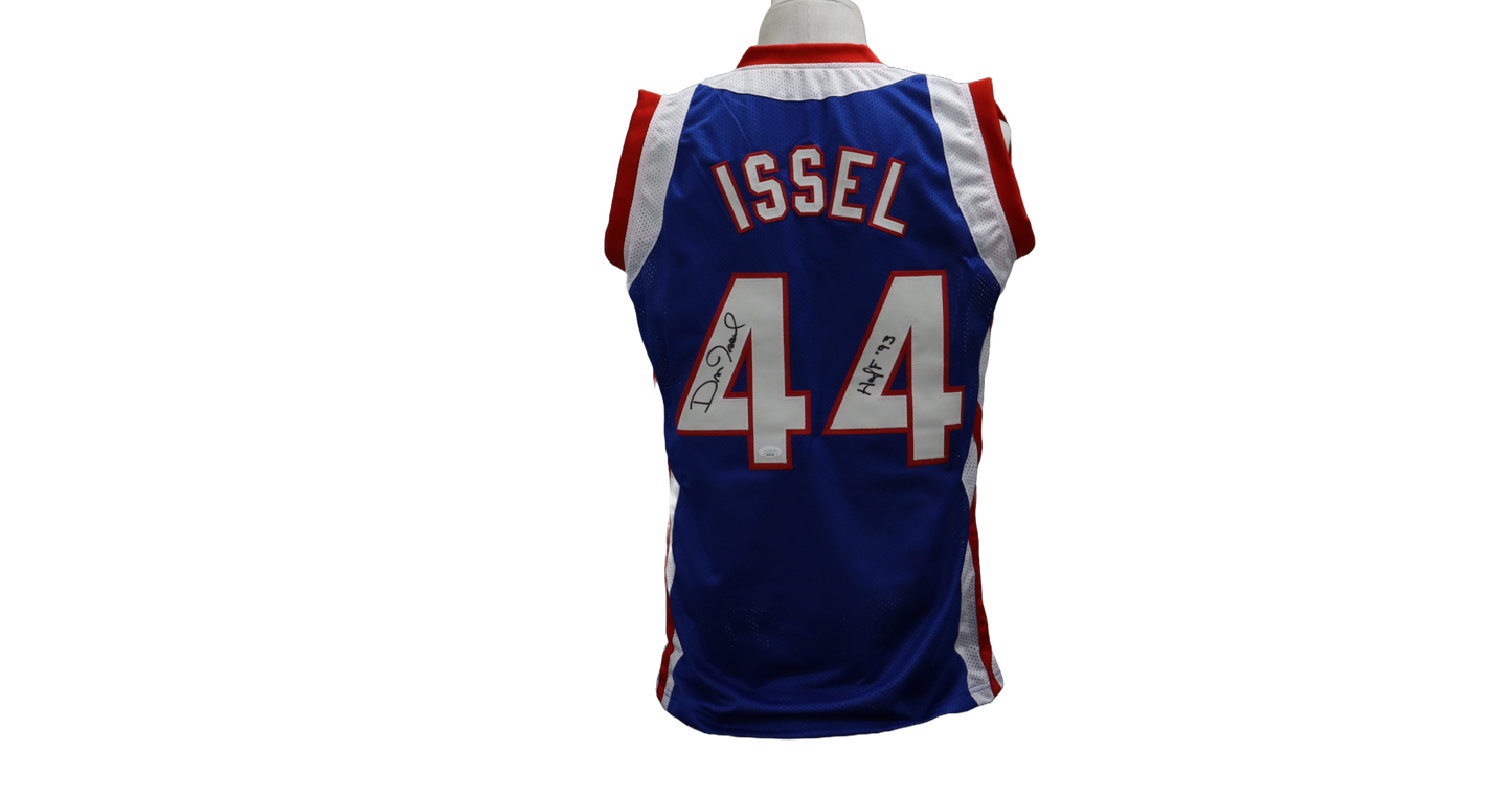 DAN ISSEL CUSTOM AUTOGRAPHED BLUE JERSEY (JSA)