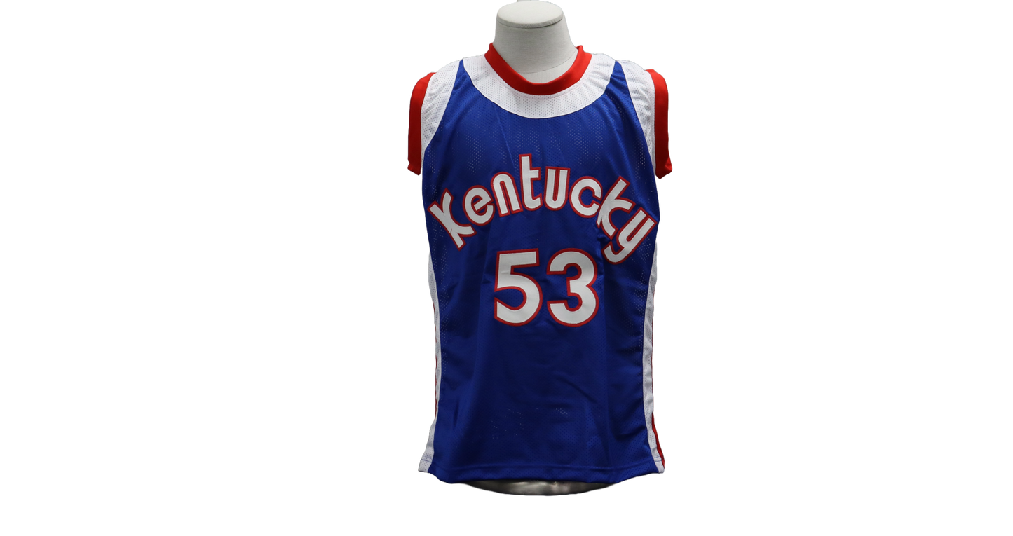 ARTIS GILMORE CUSTOM AUTOGRAPHED BLUE JERSEY (JSA)