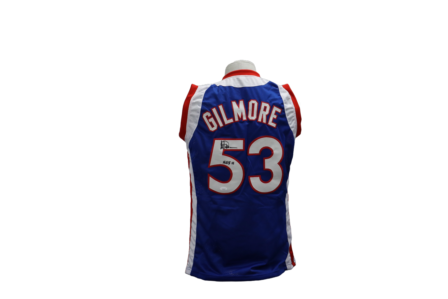 ARTIS GILMORE CUSTOM AUTOGRAPHED BLUE JERSEY (JSA)