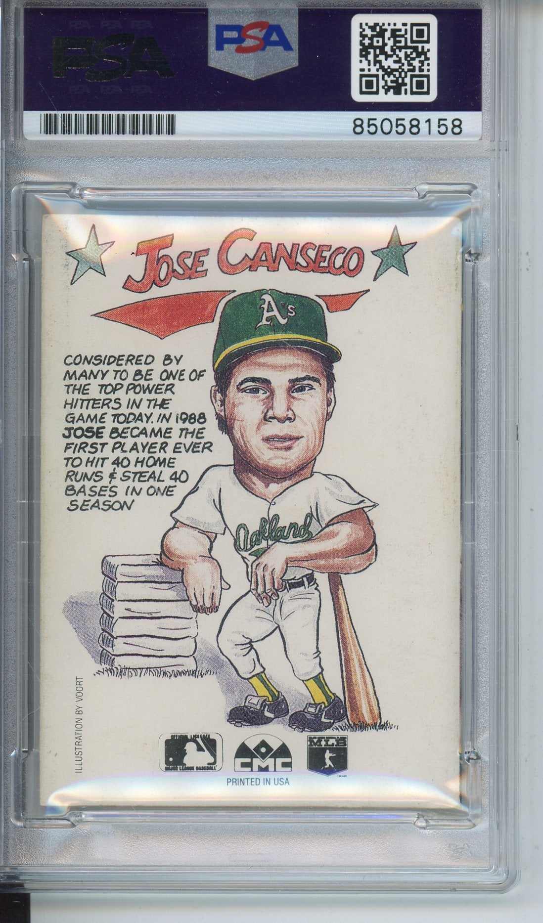COLLECT-A-BOOKS JOSE CANSECO #25 AUTOGRAPH PSA/DNA