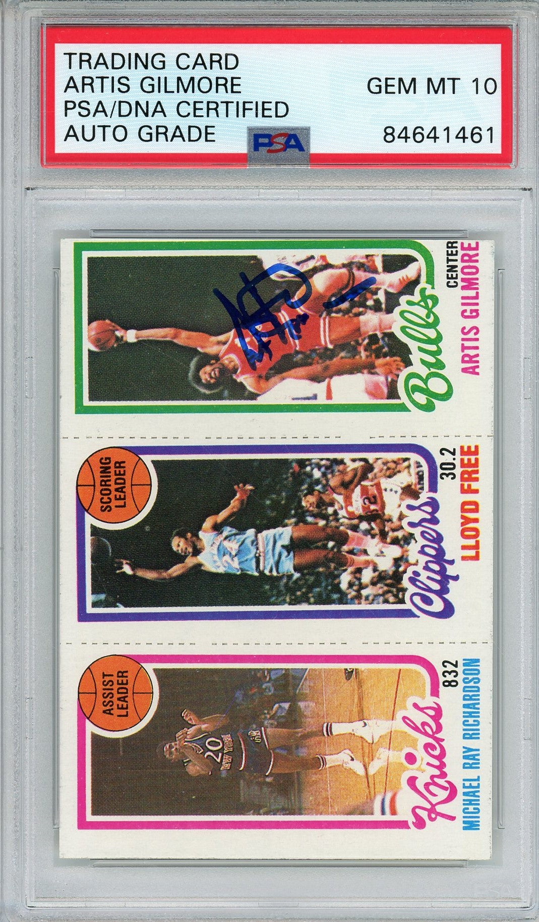 1980 TOPPS ARTIS GILMORE #214 PSA/DNA AUTO GRADE 10 (1461)