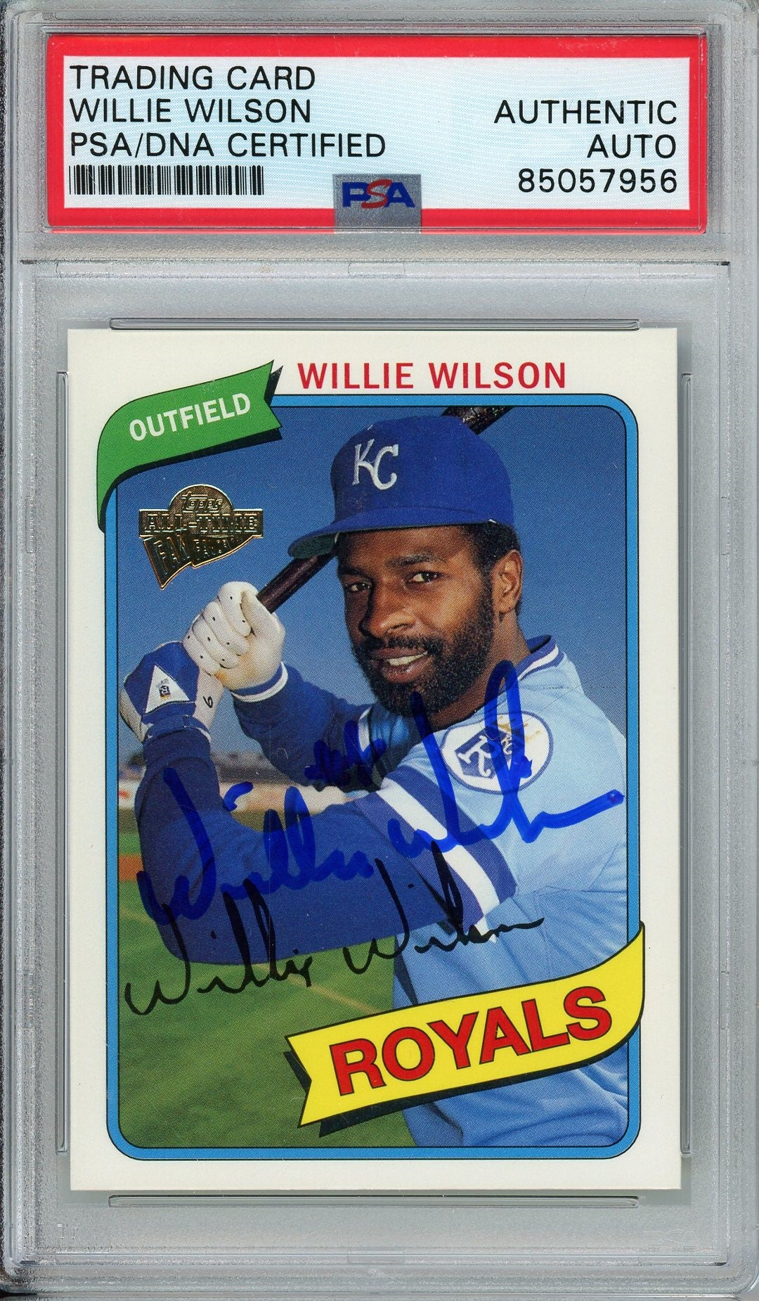 1981 TOPPS WILLIE WILSON AUTO CARD PSA DNA (7956)