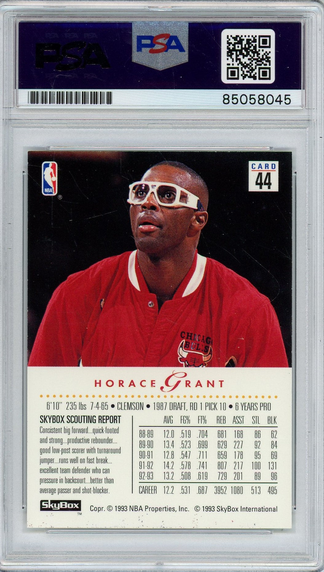 1993 SKYBOX HORACE GRANT AUTO - PSA/DNA AUTHENTIC