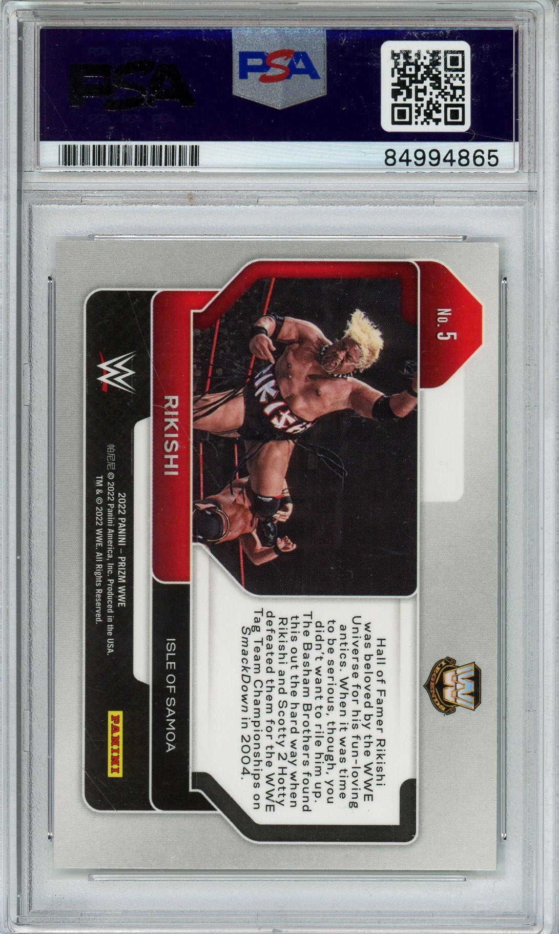 2022 PANINI PRIZM WWE RIKISHI AUTO CARD PSA DNA