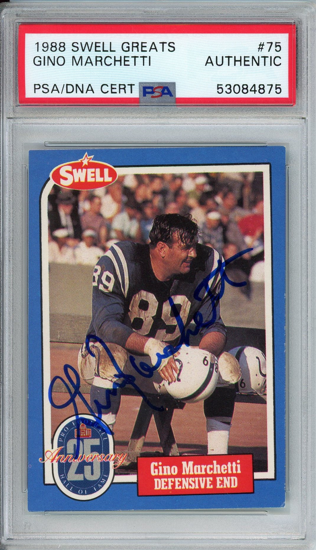 1988 SWELL GREATS GINO MARCHETTI AUTO CARD PSA DNA (4875)