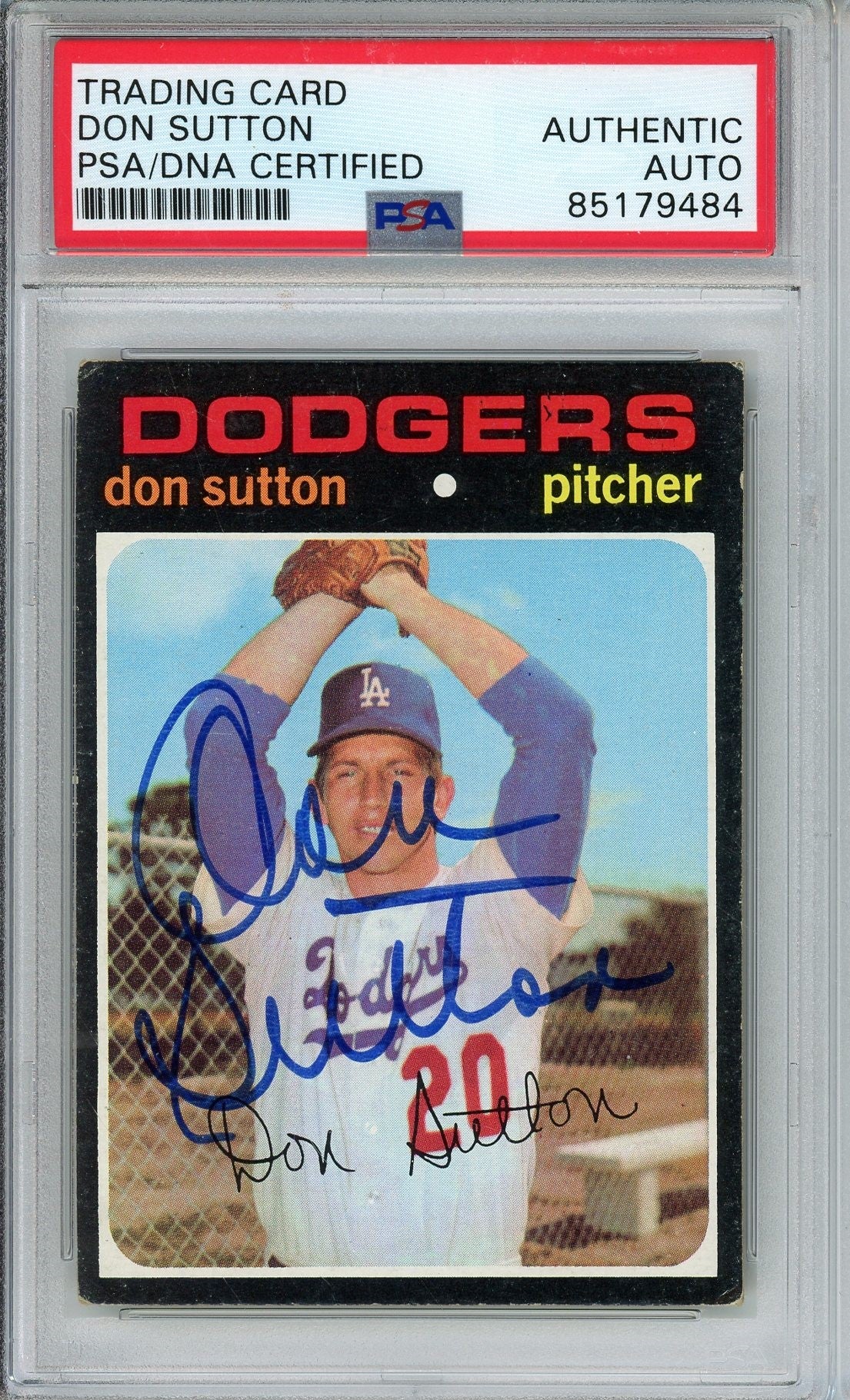 1971 TOPPS DON SUTTON AUTO CARD PSA DNA (9484)