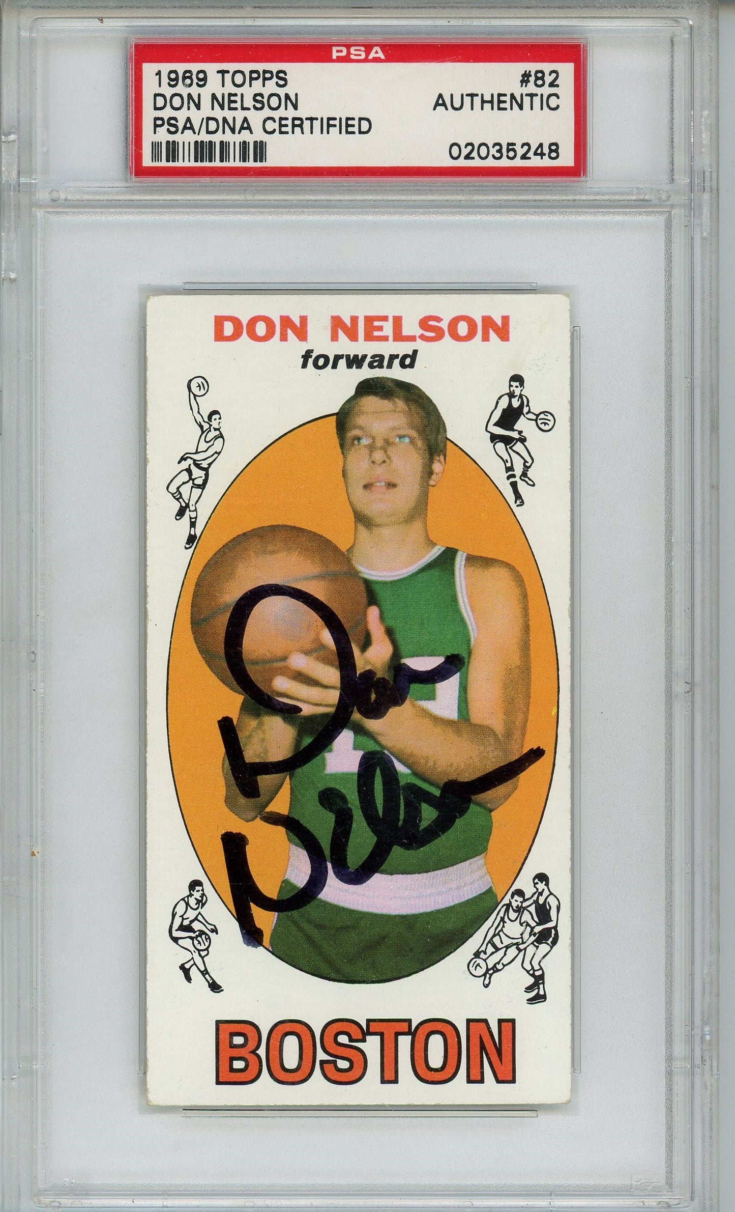 1969 TOPPS DON NELSON AUTO ROOKIE CARD RC PSA DNA (5248)