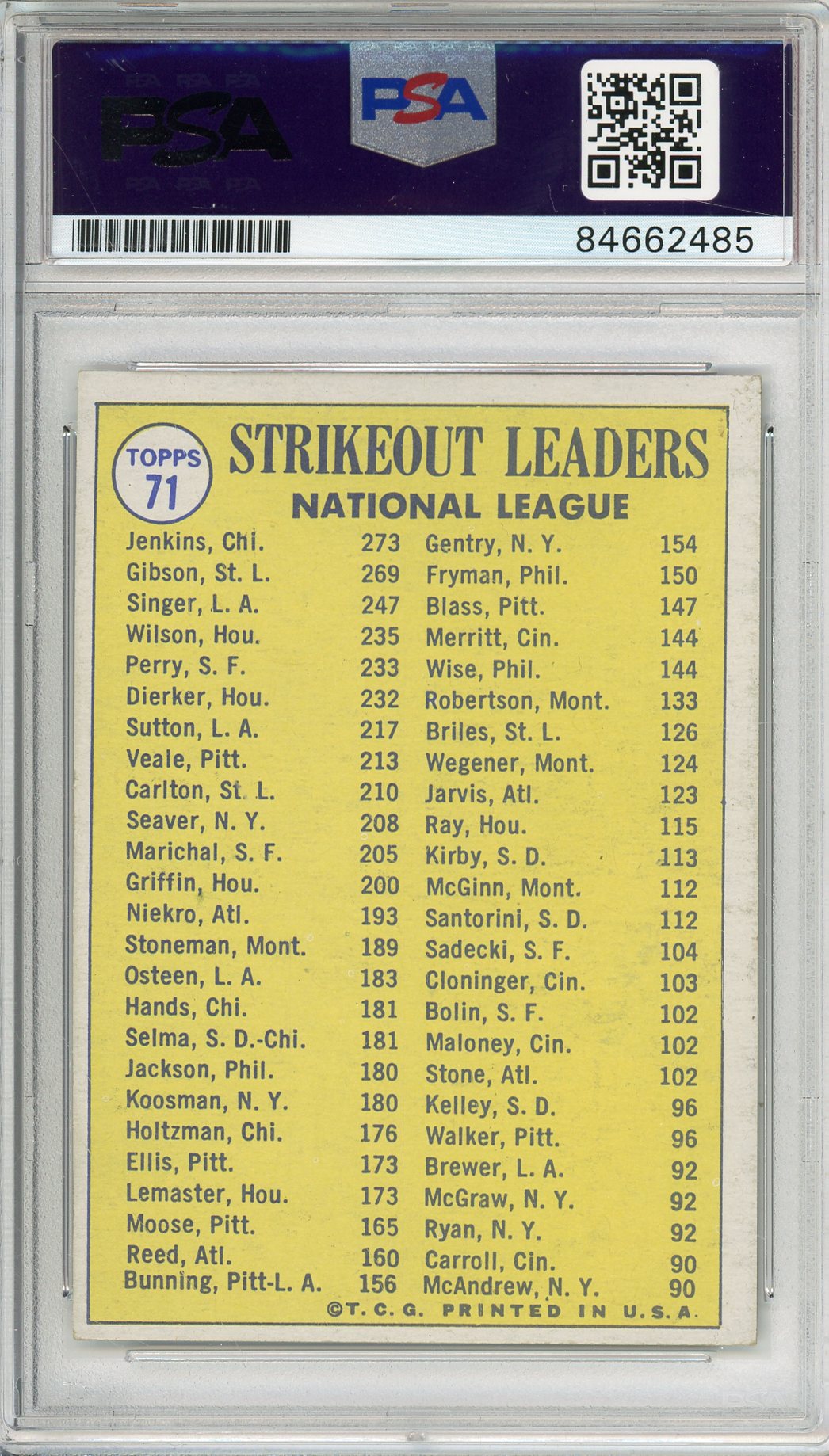 1970 TOPPS FERGIE JENKINS #71 HOF CUBS AUTOGRAPH PSA/DNA AUTO GRADE GEM MT 10