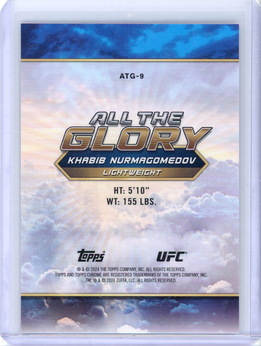 2024 TOPPS CHROME KHABIB NURMAGOMEDOV #ATG-9 ALL THE GLORY REFRACTOR