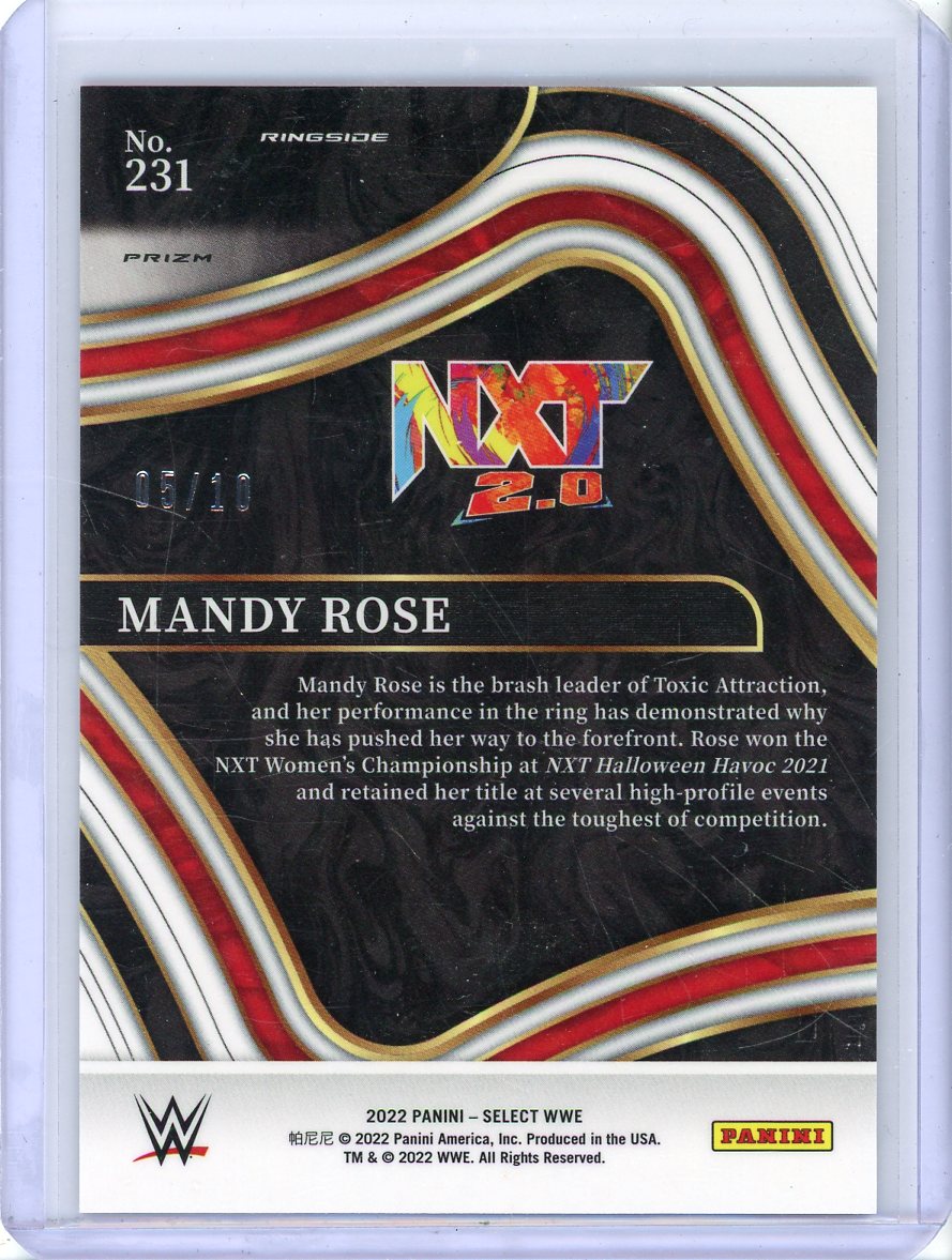 2022 PANINI SELECT MANDY ROSE #231 RINGSIDE GOLD WAVE PRIZM #/10
