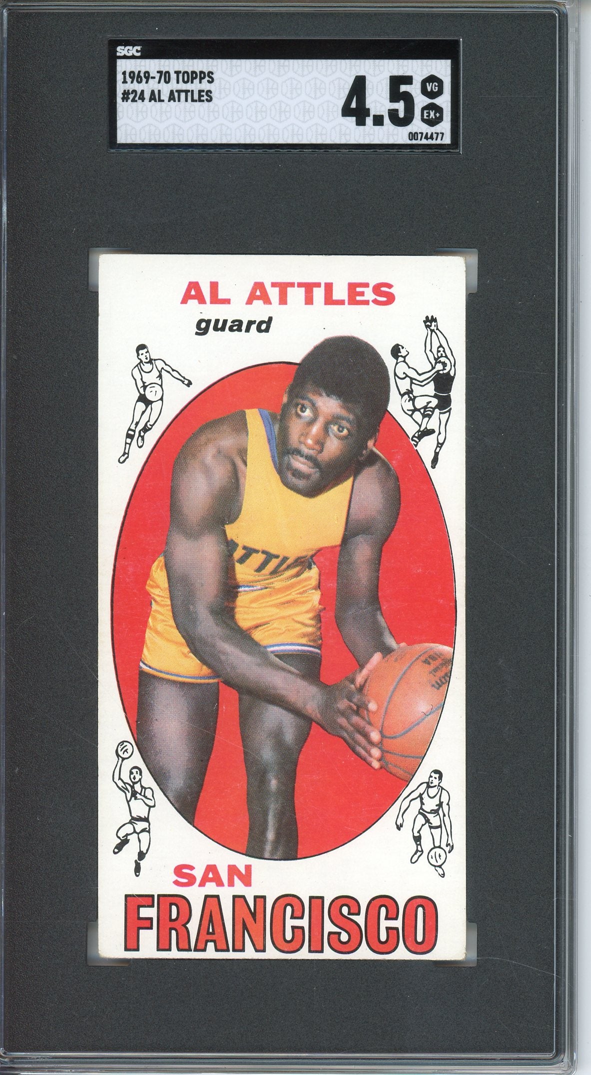 1969-70 TOPPS AL ATTLES #24 TALL BOY WARRIORS SGC 4.5