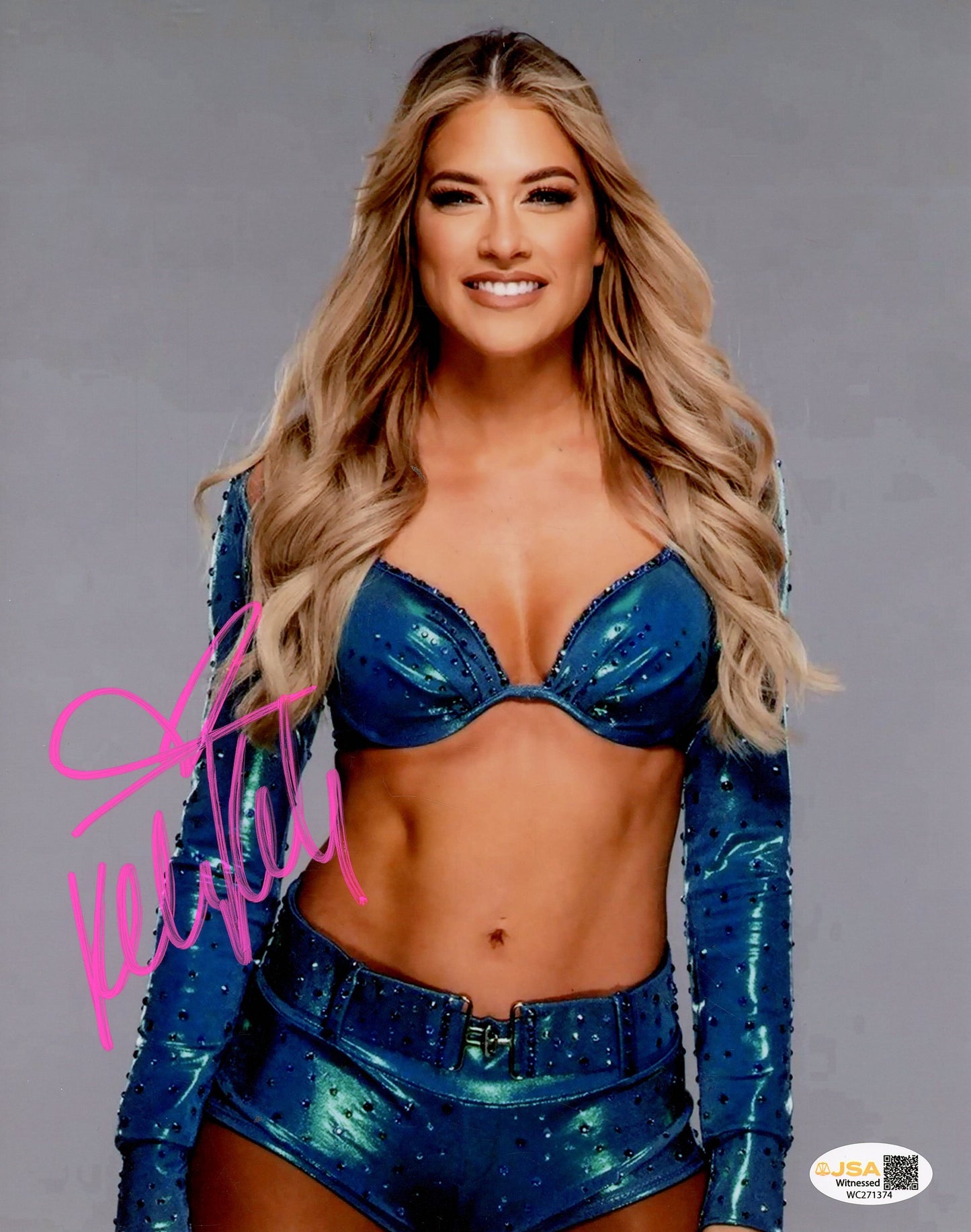 KELLY KELLY AKA BARBIE BLANK WWE AUTOGRAPHED 8X10 PHOTO (JSA) (VERSION 1)