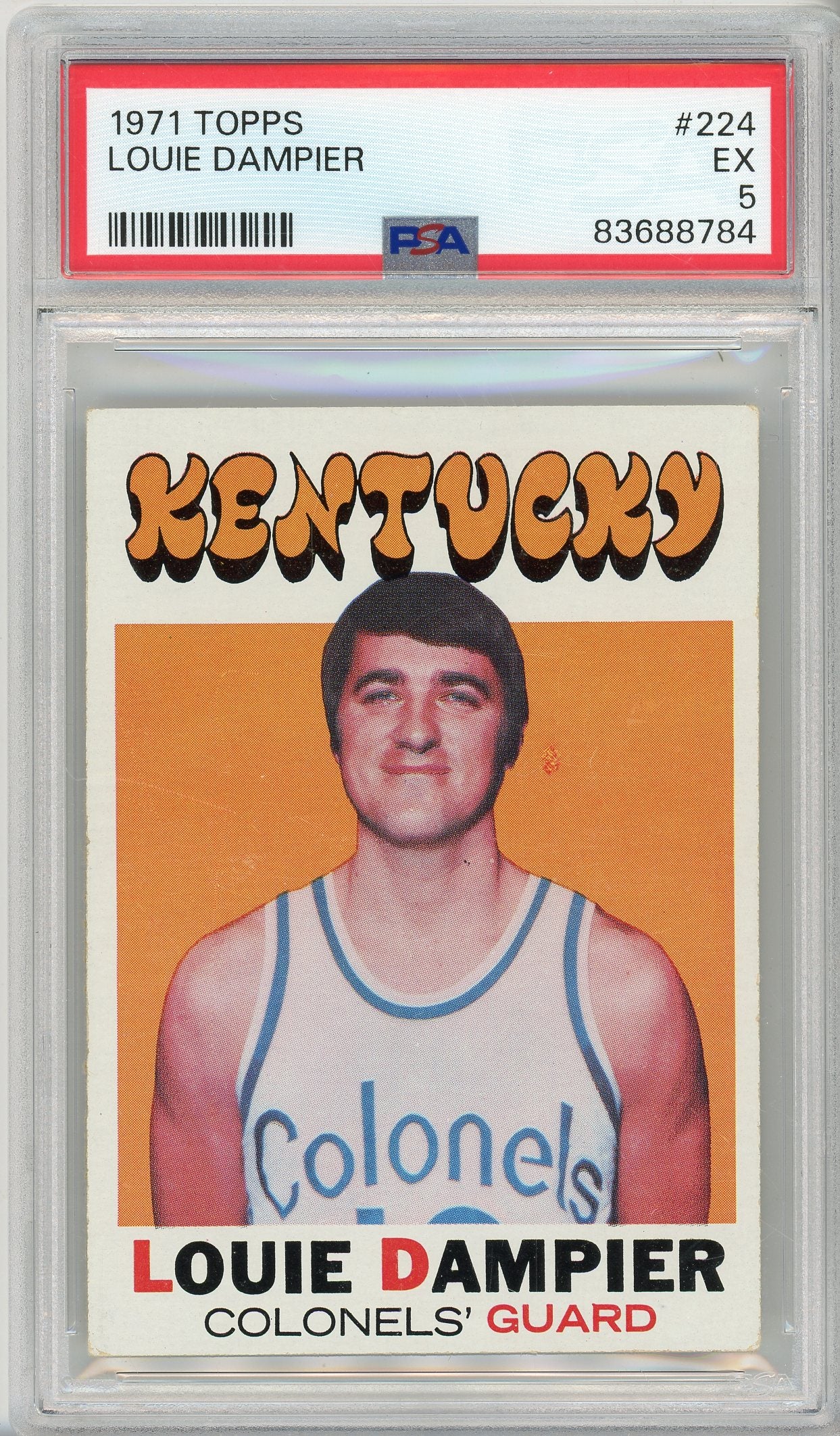 1971 TOPPS LOUIE DAMPIER #225 ROOKIE PSA 5 COLONELS